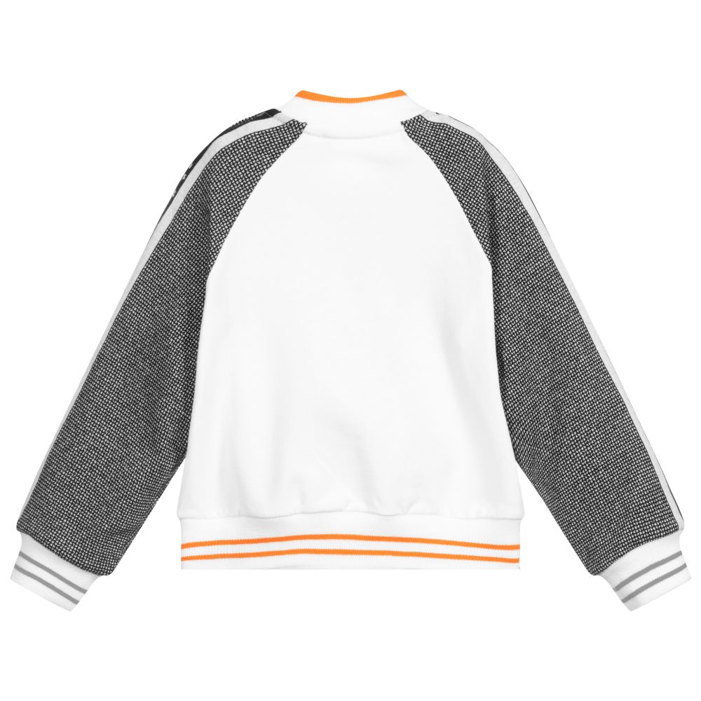 Roberto Cavalli-Boys White Cotton Zip-Up Top | Childrensalon Outlet