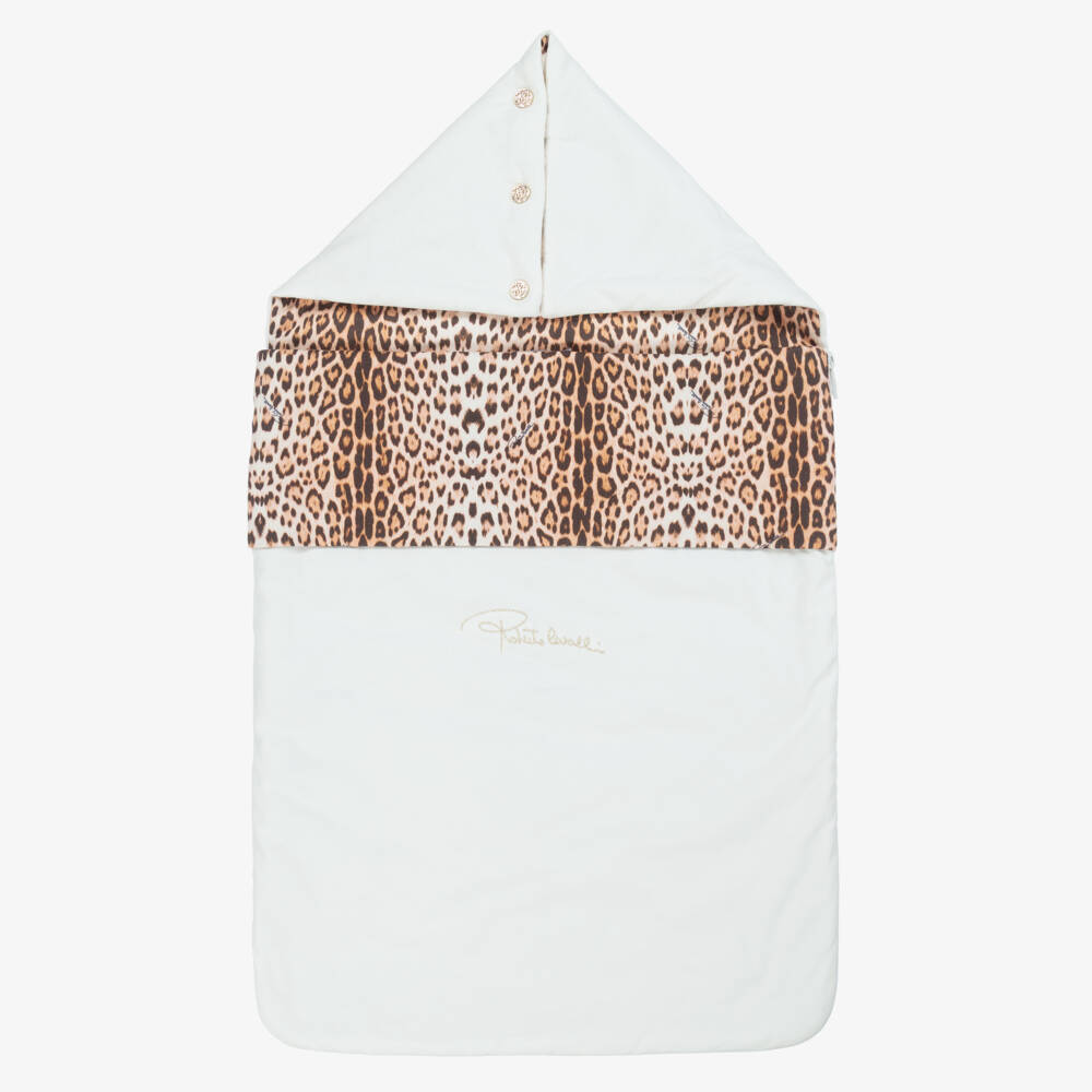 Roberto Cavalli-Elegant Ivory Leopard Baby Nest | Childrensalon Outlet
