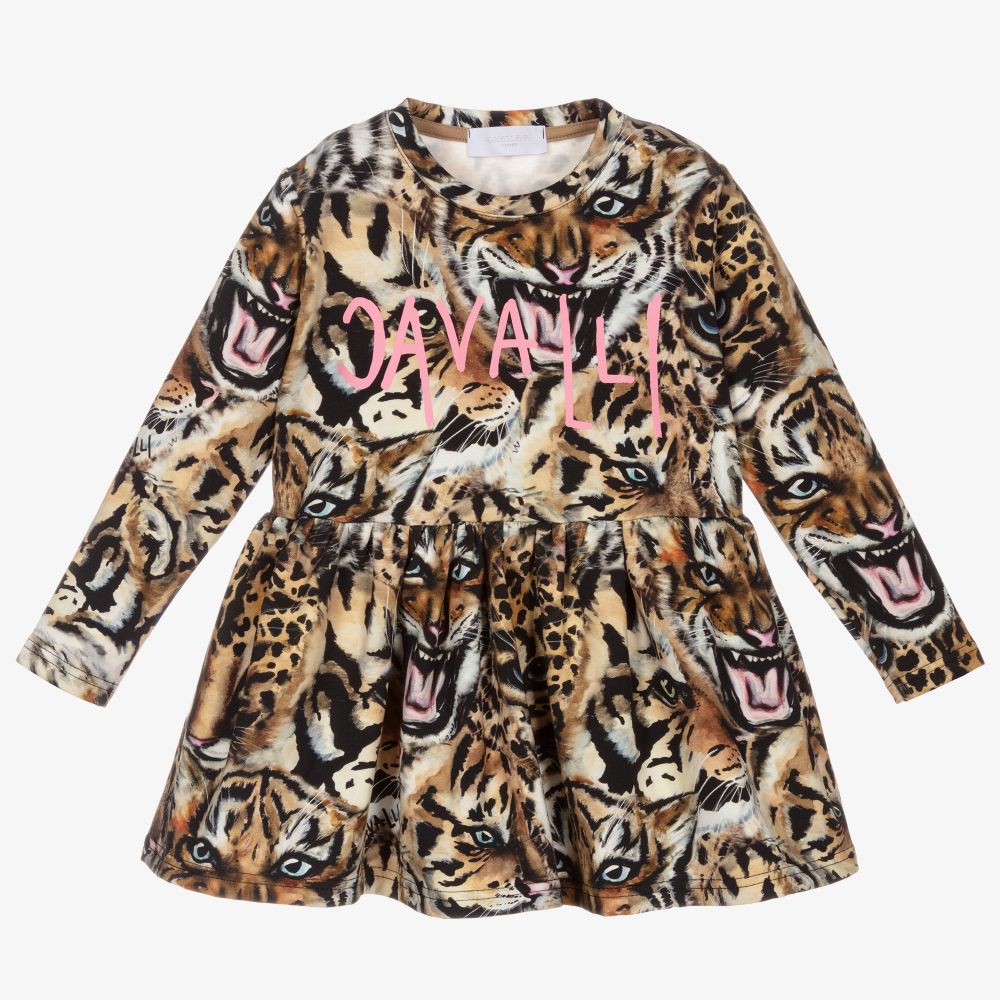 Roberto Cavalli - Хлопковое платье с леопардами  | Childrensalon
