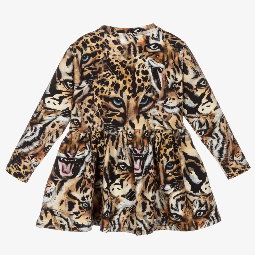 Roberto Cavalli-Feline Print Cotton Dress  | Childrensalon Outlet