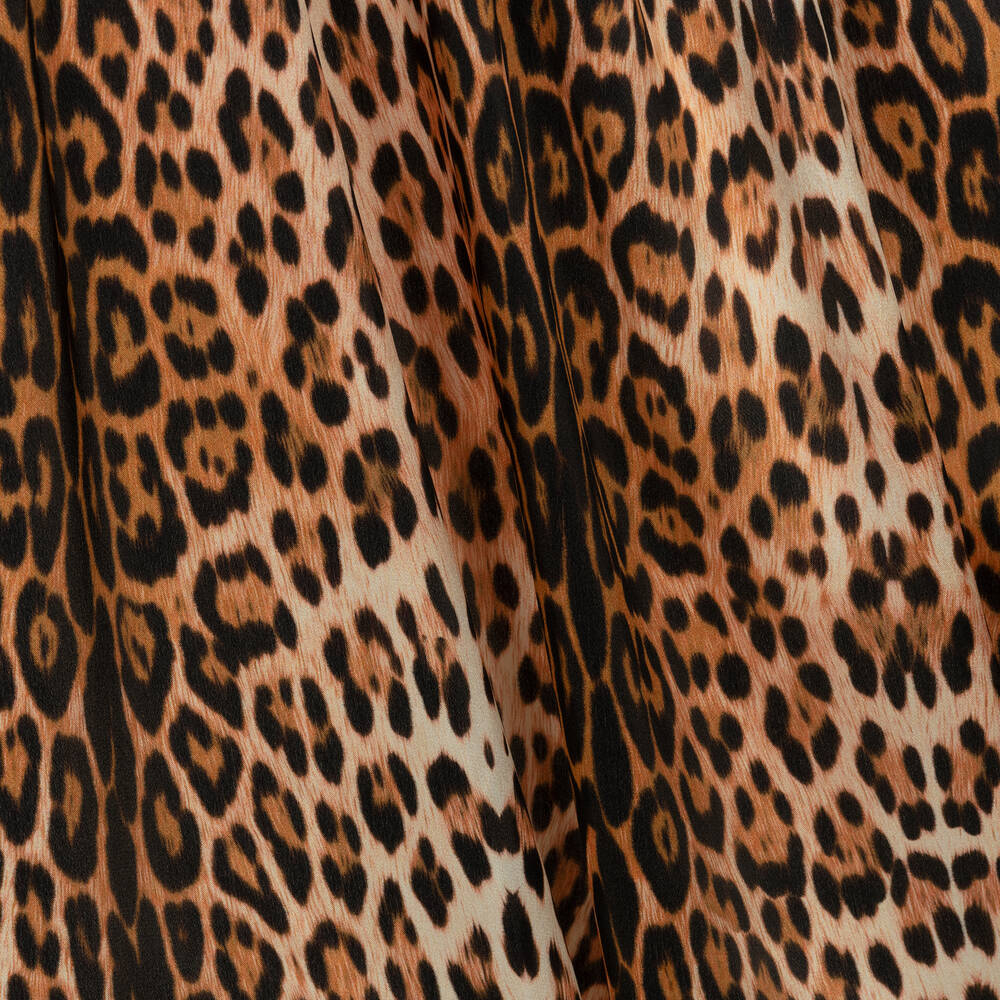 Roberto Cavalli-Girls Beige Leopard & Arabesque Dress | Childrensalon Outlet