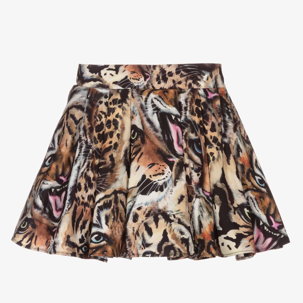 Roberto Cavalli - Girls Black Leopard Skirt  | Childrensalon