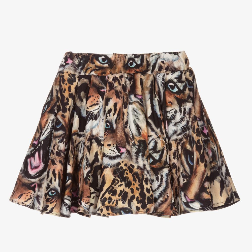 Roberto Cavalli-Girls Black Leopard Skirt  | Childrensalon Outlet