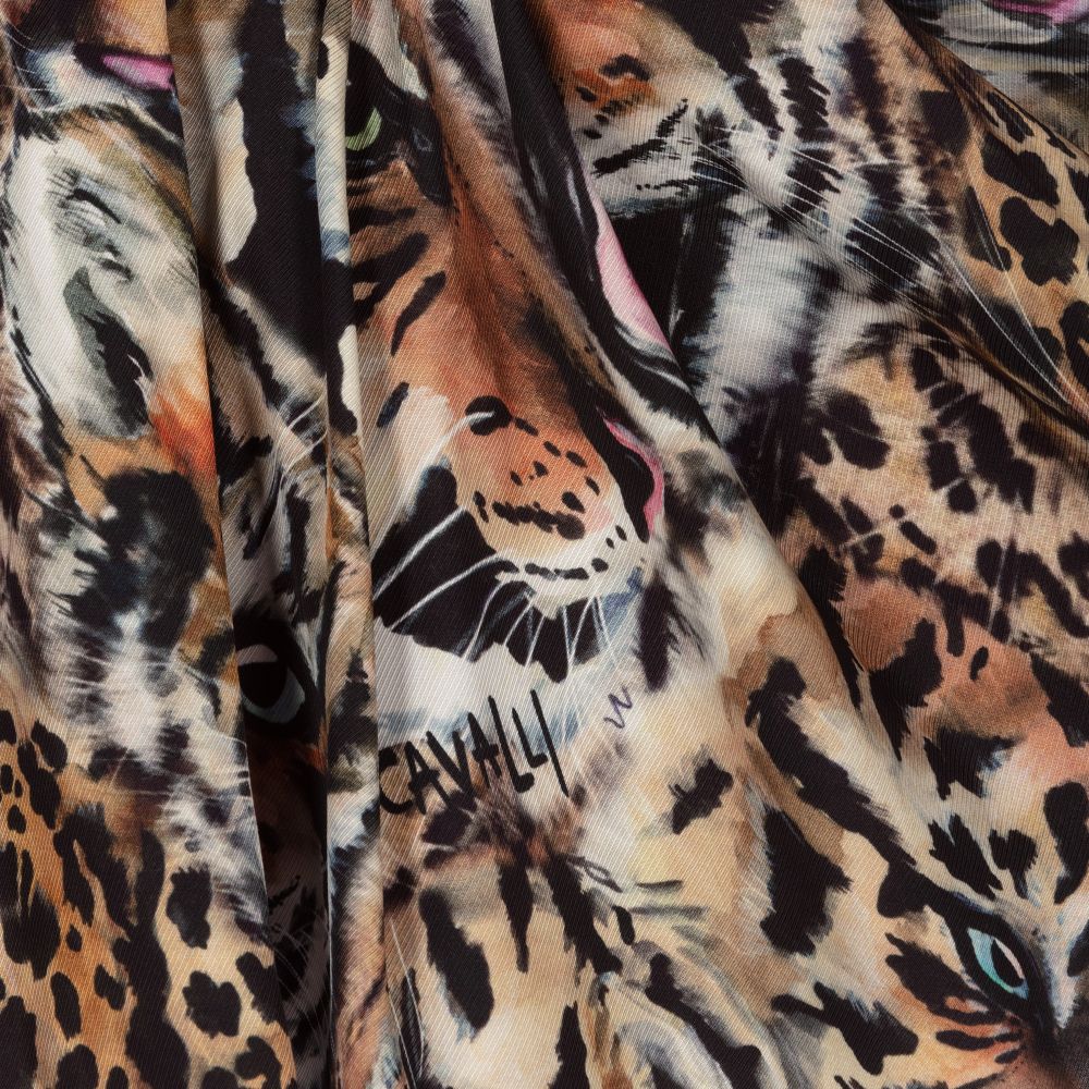 Roberto Cavalli-Girls Black Leopard Skirt  | Childrensalon Outlet