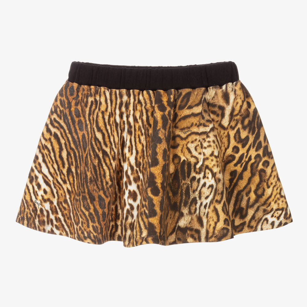 Roberto Cavalli-Girls Brown Ocelot Print Skirt | Childrensalon Outlet