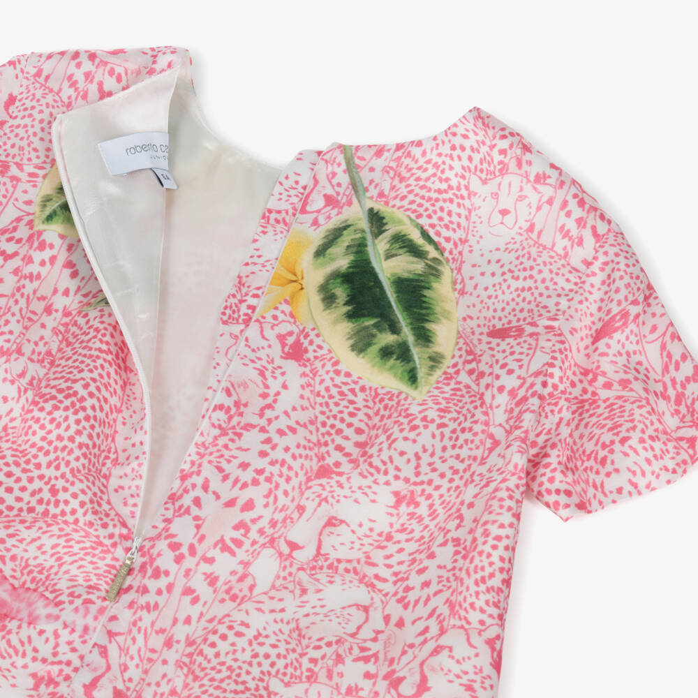 Roberto Cavalli-Платье из шифона с пурпурным джунглевым принтом для девочек | Childrensalon Outlet