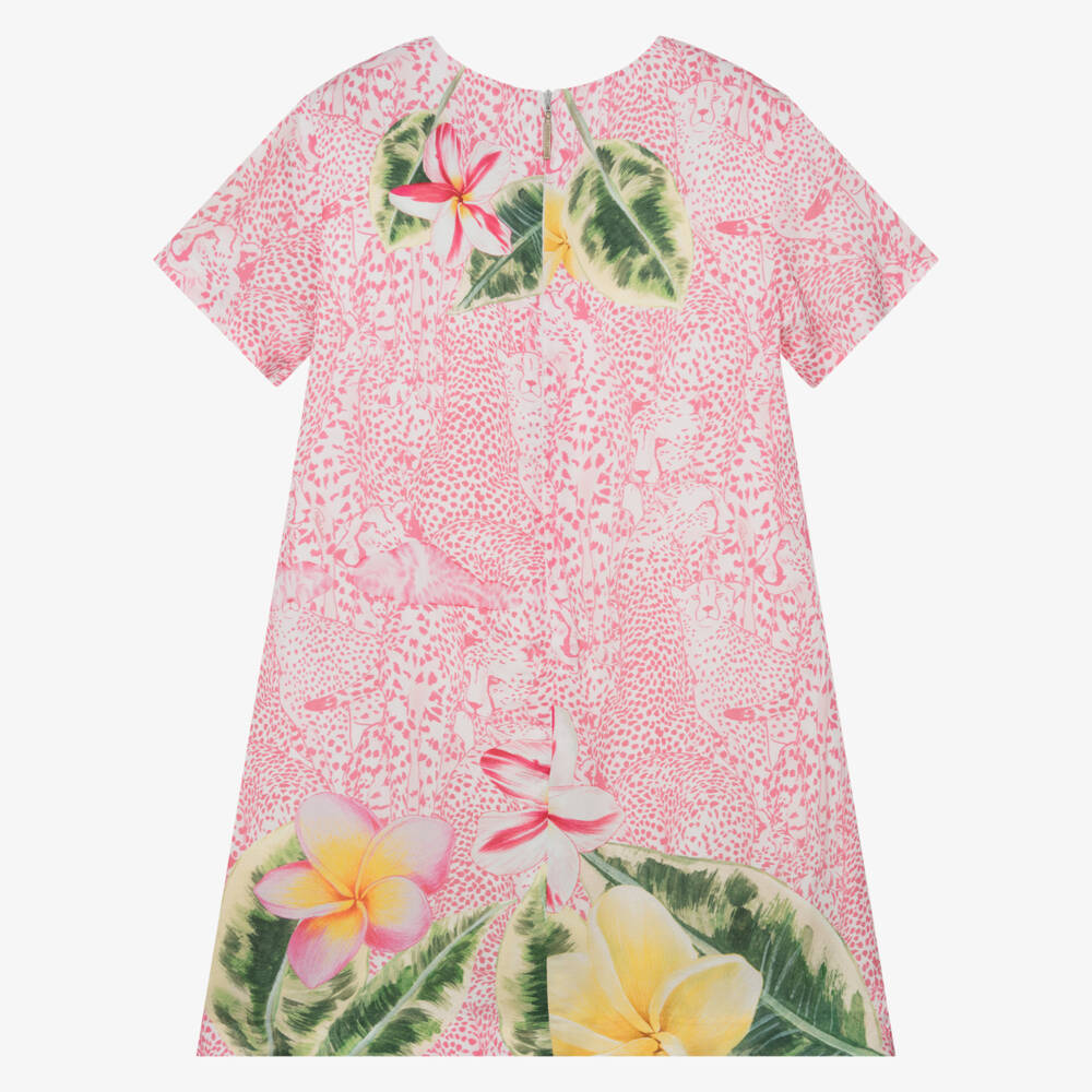 Roberto Cavalli-Платье из шифона с пурпурным джунглевым принтом для девочек | Childrensalon Outlet