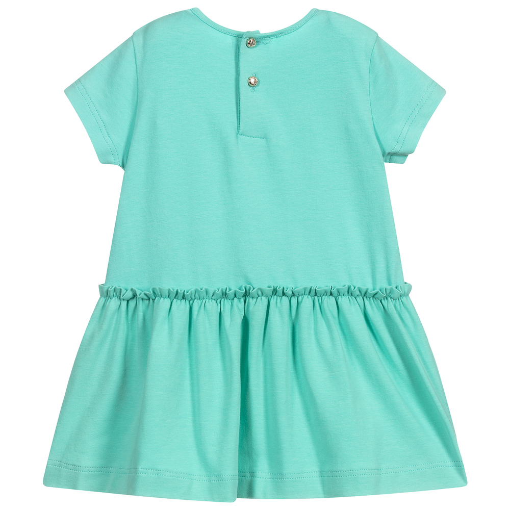 Roberto Cavalli-Girls Green Cotton Logo Dress | Childrensalon Outlet