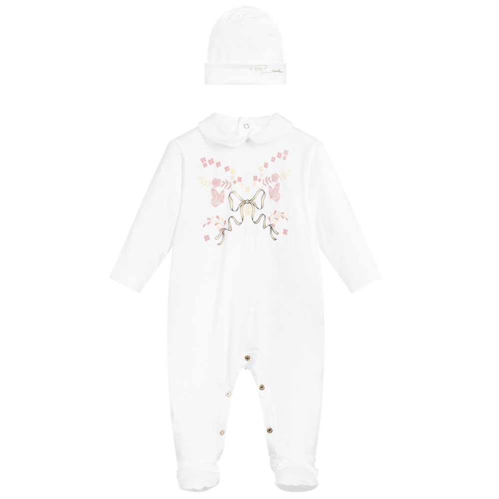 Roberto Cavalli - Girls Ivory Babygrow Set | Childrensalon