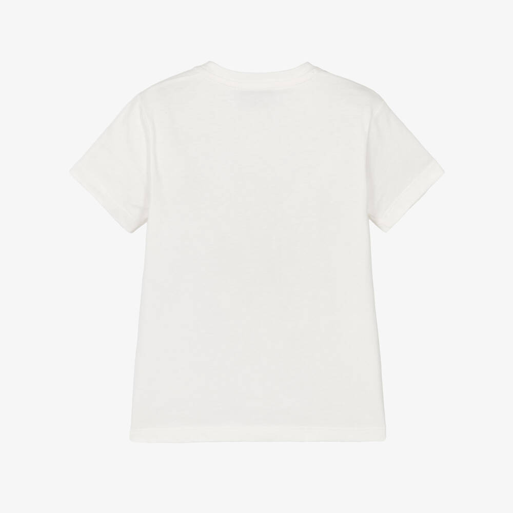 Roberto Cavalli-Girls Ivory Cotton RC Monogram Logo T-Shirt | Childrensalon Outlet