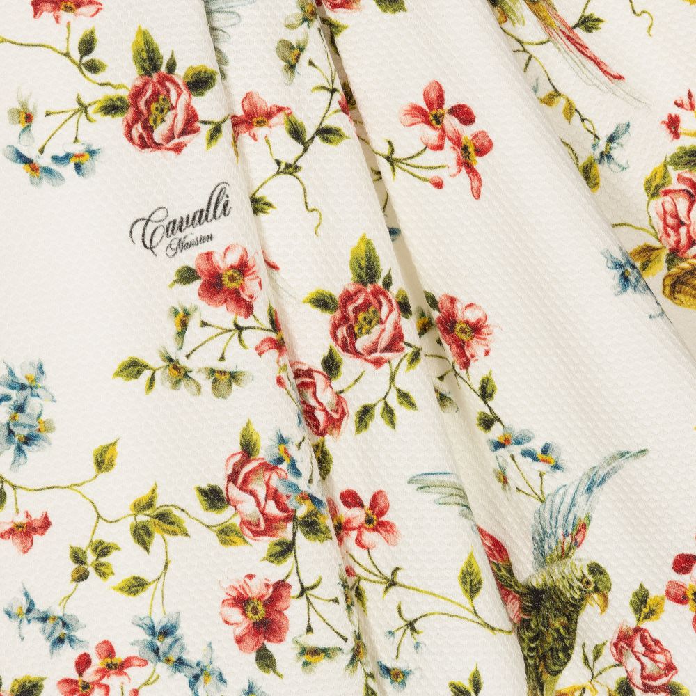 Roberto Cavalli-Girls Ivory Floral Skirt  | Childrensalon Outlet