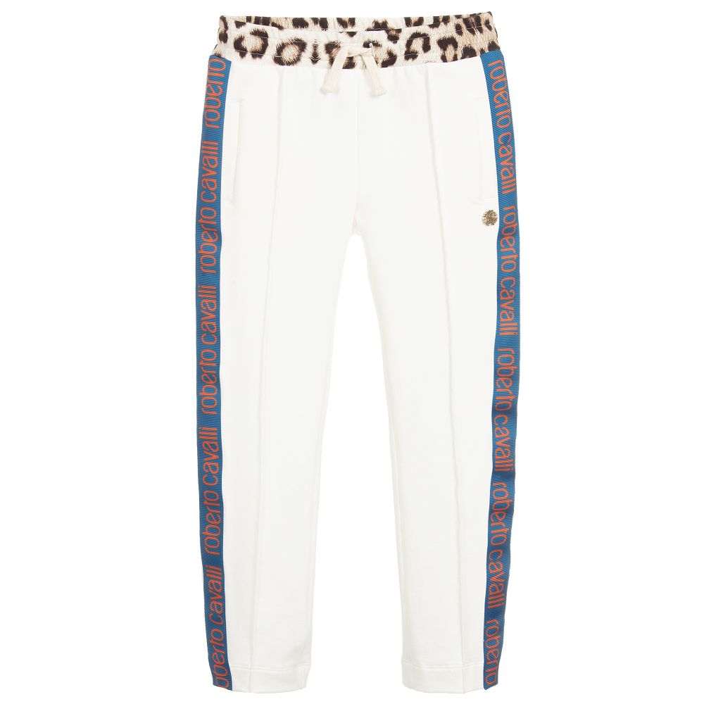 Roberto Cavalli - Girls Ivory & Leopard Joggers | Childrensalon