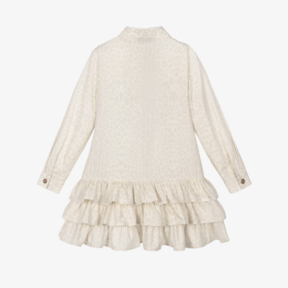 Roberto Cavalli-Girls Ivory Leopard Print Shirt Dress | Childrensalon Outlet