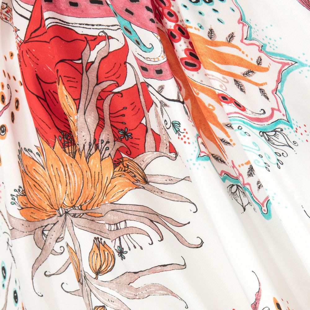 Roberto Cavalli-Girls Ivory & Red Silk Dress | Childrensalon Outlet