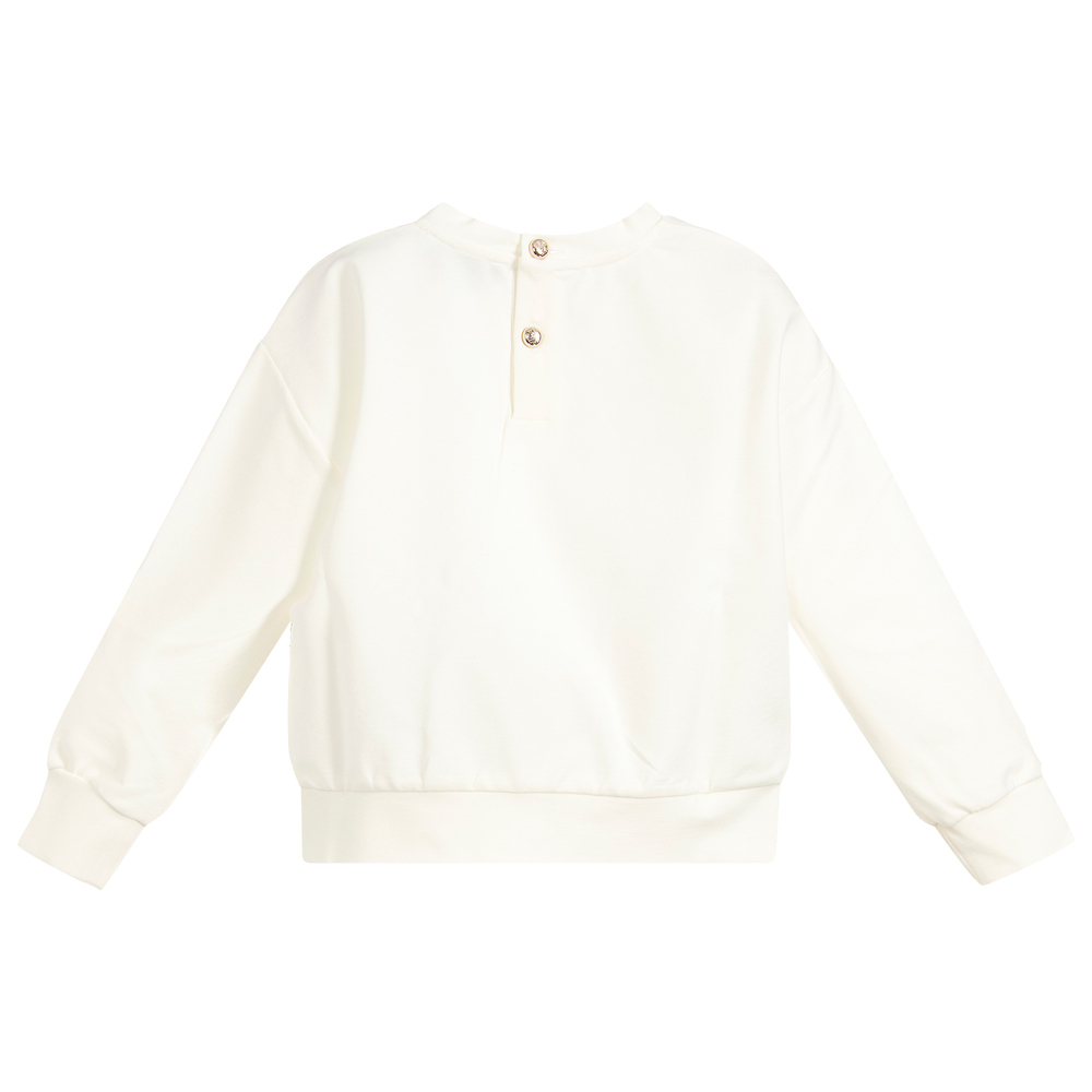 Roberto Cavalli-Girls Ivory Viscose Sweatshirt | Childrensalon Outlet