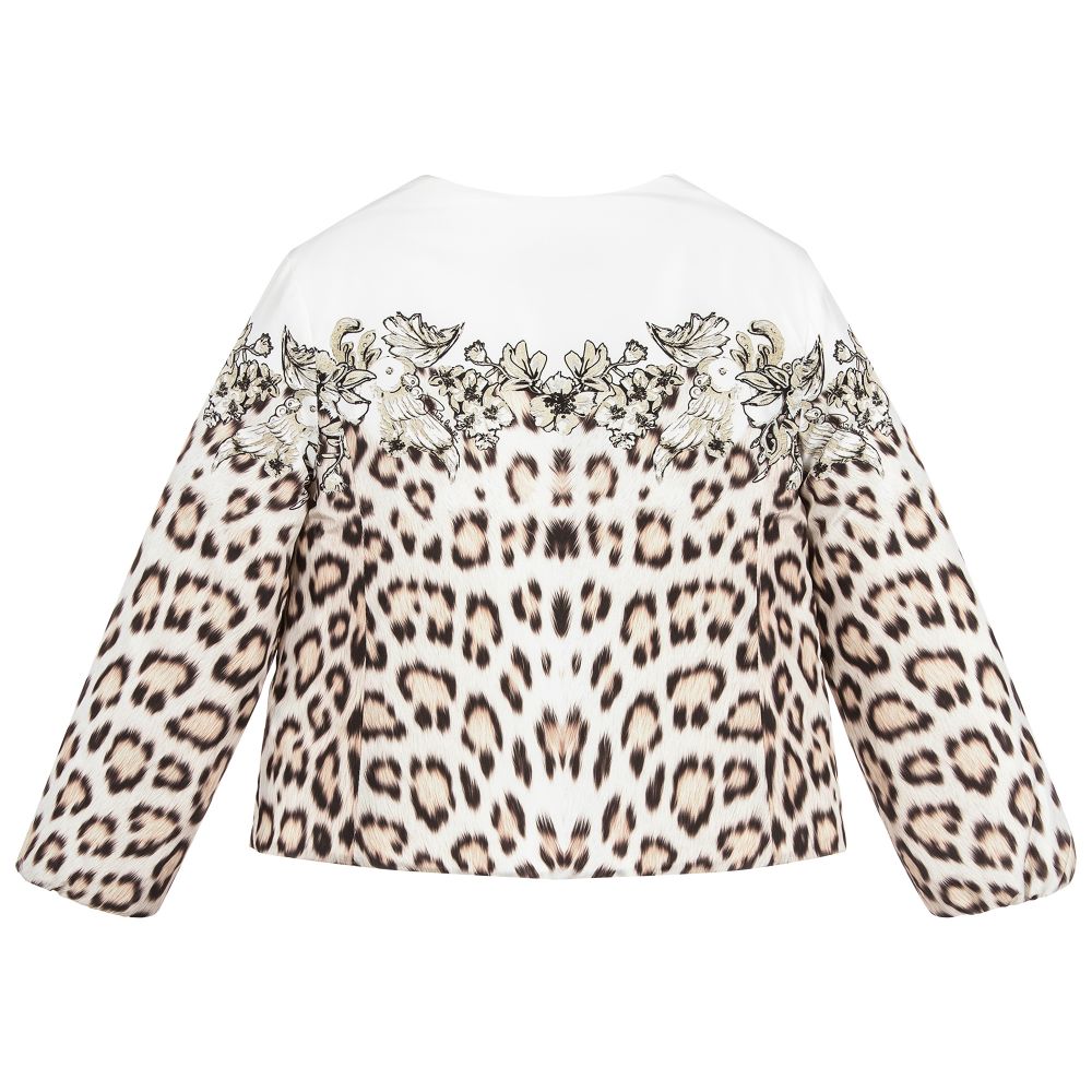 Roberto Cavalli Girls Leopard Print Jacket