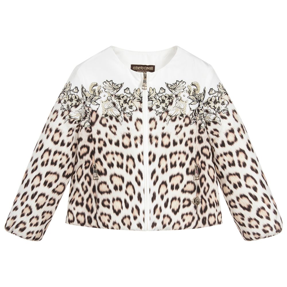 Roberto Cavalli - Girls Leopard Print Jacket | Childrensalon