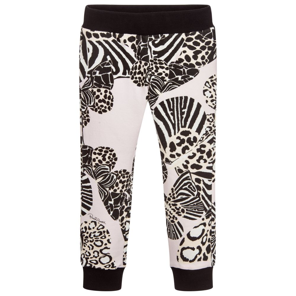 Roberto Cavalli - Girls Pink Cotton Joggers | Childrensalon