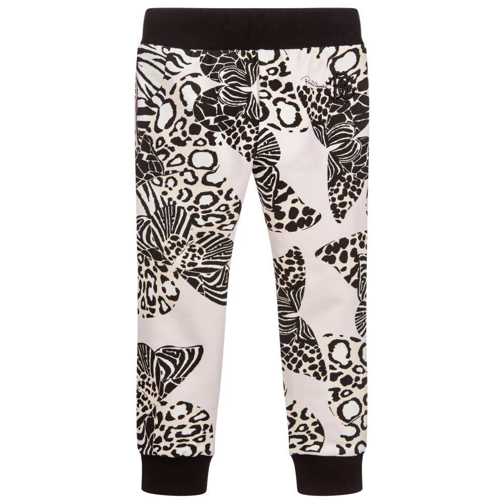 Roberto Cavalli-Girls Pink Cotton Joggers | Childrensalon Outlet