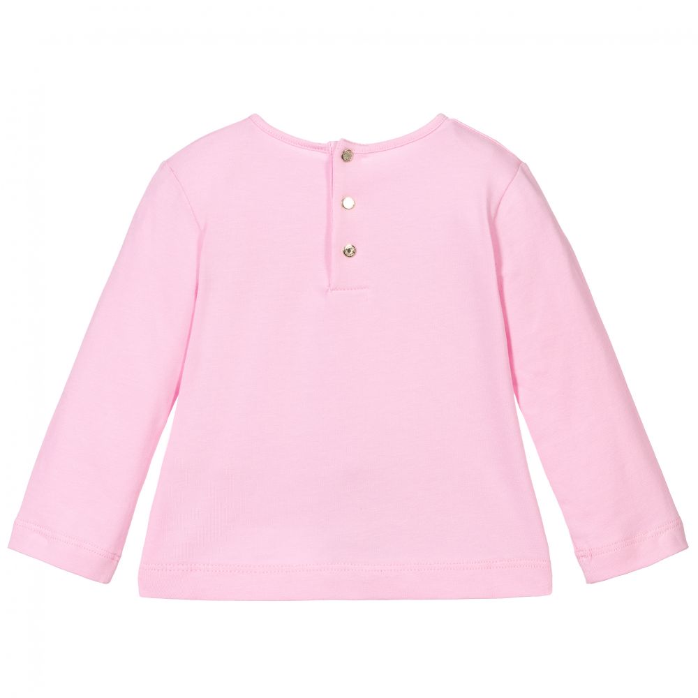 Roberto Cavalli-Girls Pink Cotton Logo Top | Childrensalon Outlet