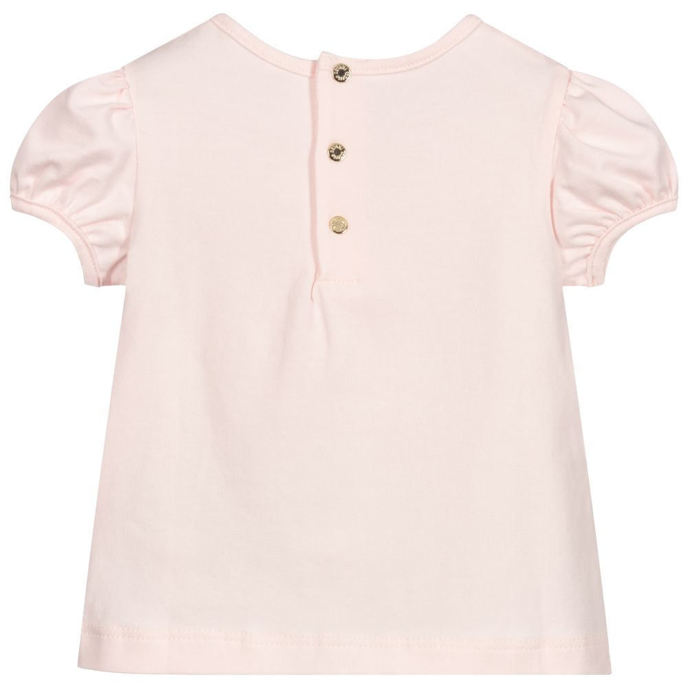 ROBERTO CAVALLI 売れ筋商品|||ロベルトカヴァリ Tシャツ トップス レディース T-shirts Pink Flower print T-shirt in Cream for Women | Roberto Cavalli®