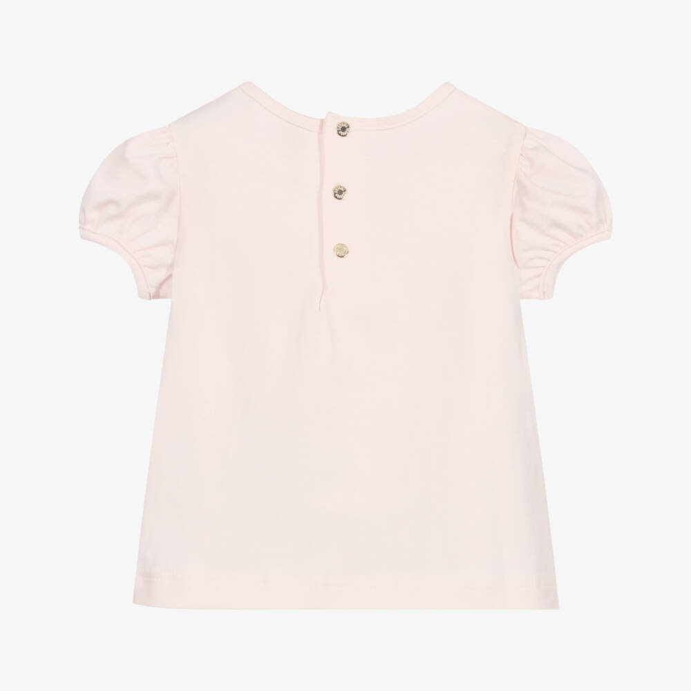 Roberto Cavalli-Girls Pink Cotton T-Shirt | Childrensalon Outlet