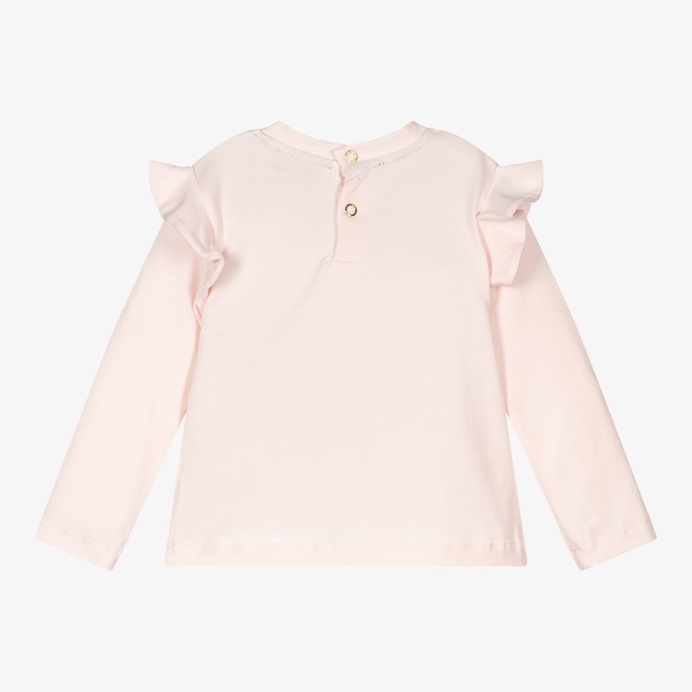 Roberto Cavalli-Girls Pink Cotton Top | Childrensalon Outlet