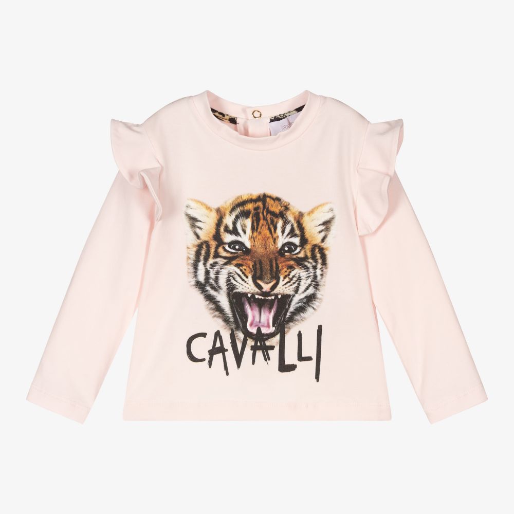 Roberto Cavalli - Girls Pink Cotton Top | Childrensalon