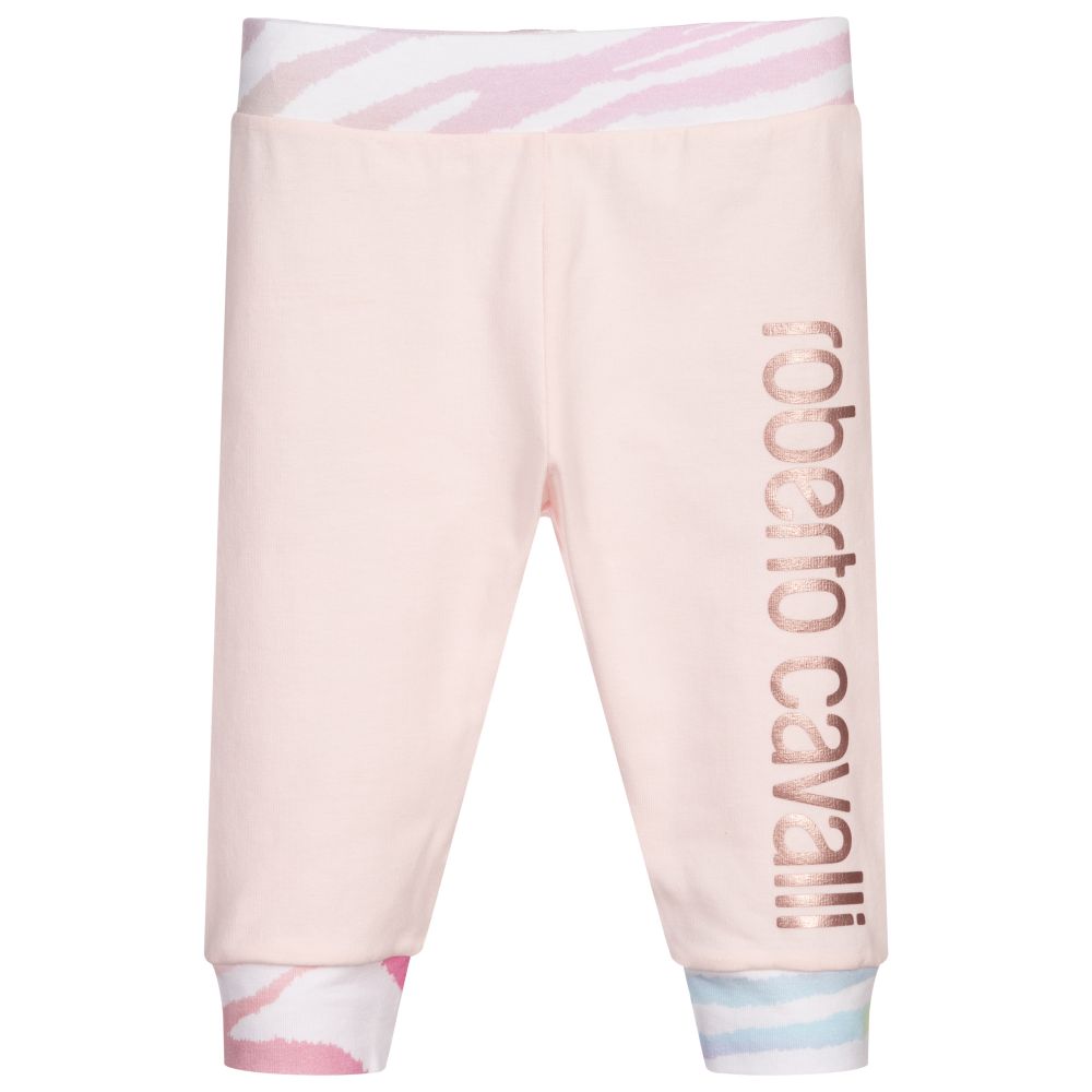 Roberto Cavalli-Girls Pink Cotton Trousers | Childrensalon Outlet