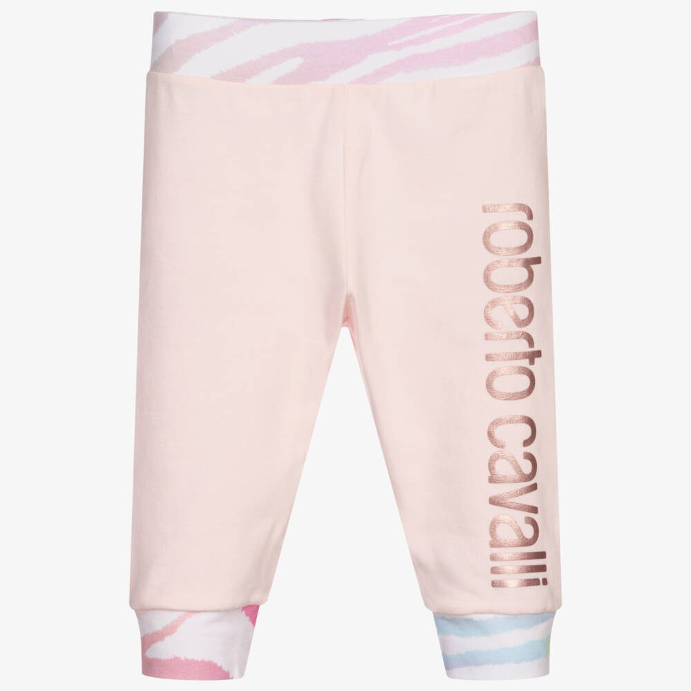 Roberto Cavalli-Girls Pink Cotton Trousers | Childrensalon Outlet