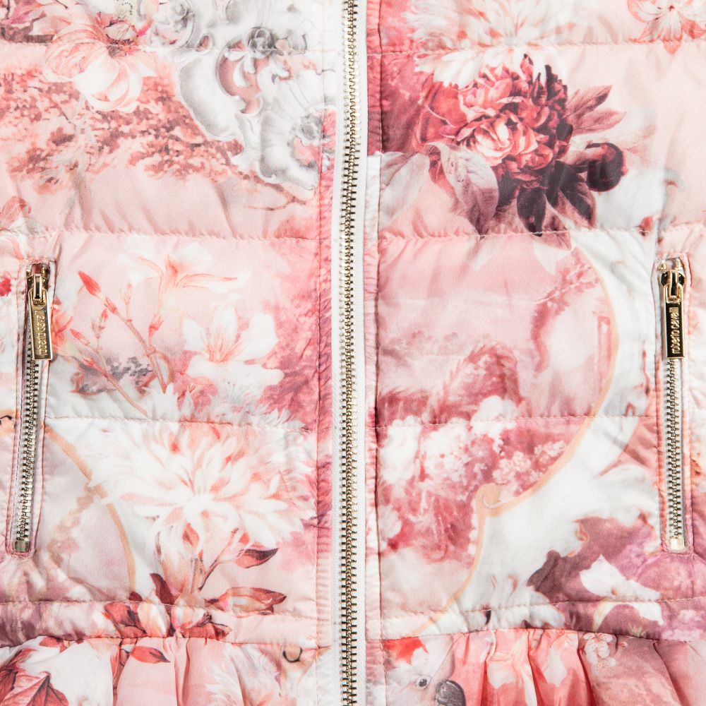 Roberto Cavalli-جاكيت محشو بالريش لون زهري للفتيات | Childrensalon Outlet