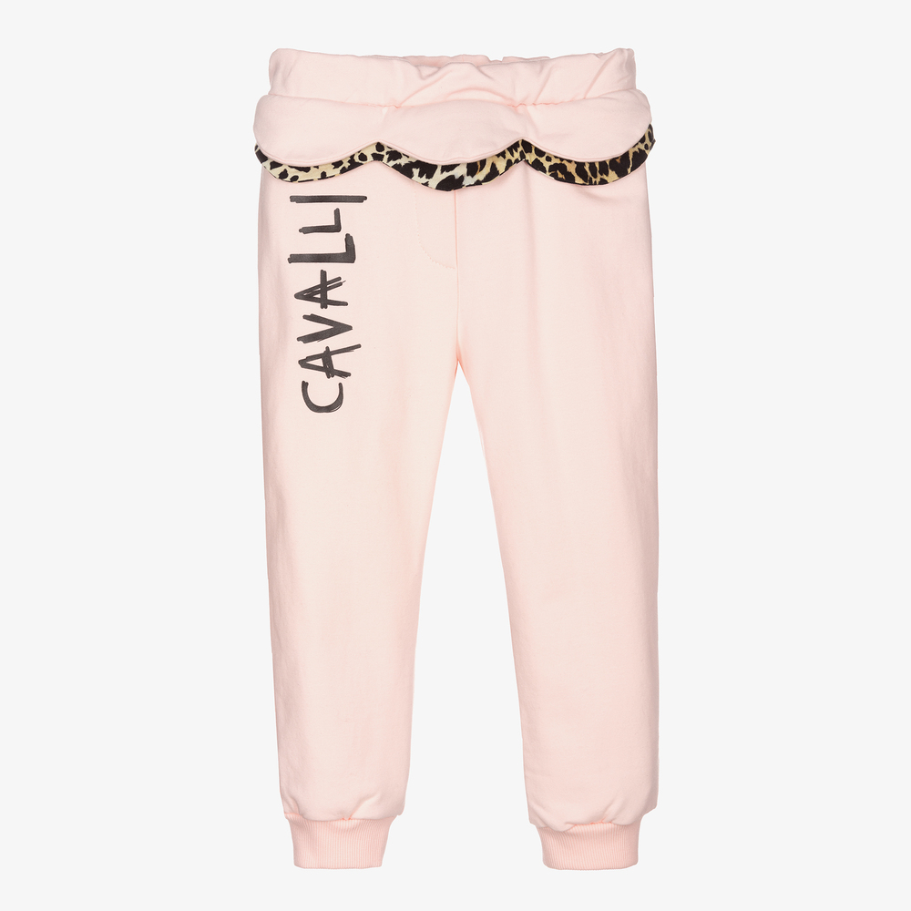 Roberto Cavalli - Girls Pink Logo Joggers  | Childrensalon