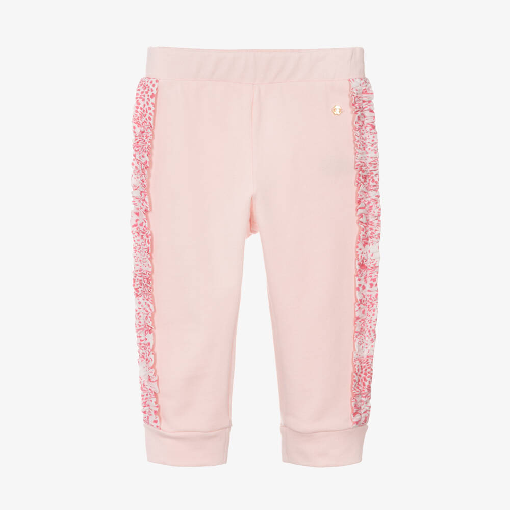 Roberto Cavalli-بنطلون قطني وردي مزين بكشكش للبنات | Childrensalon Outlet
