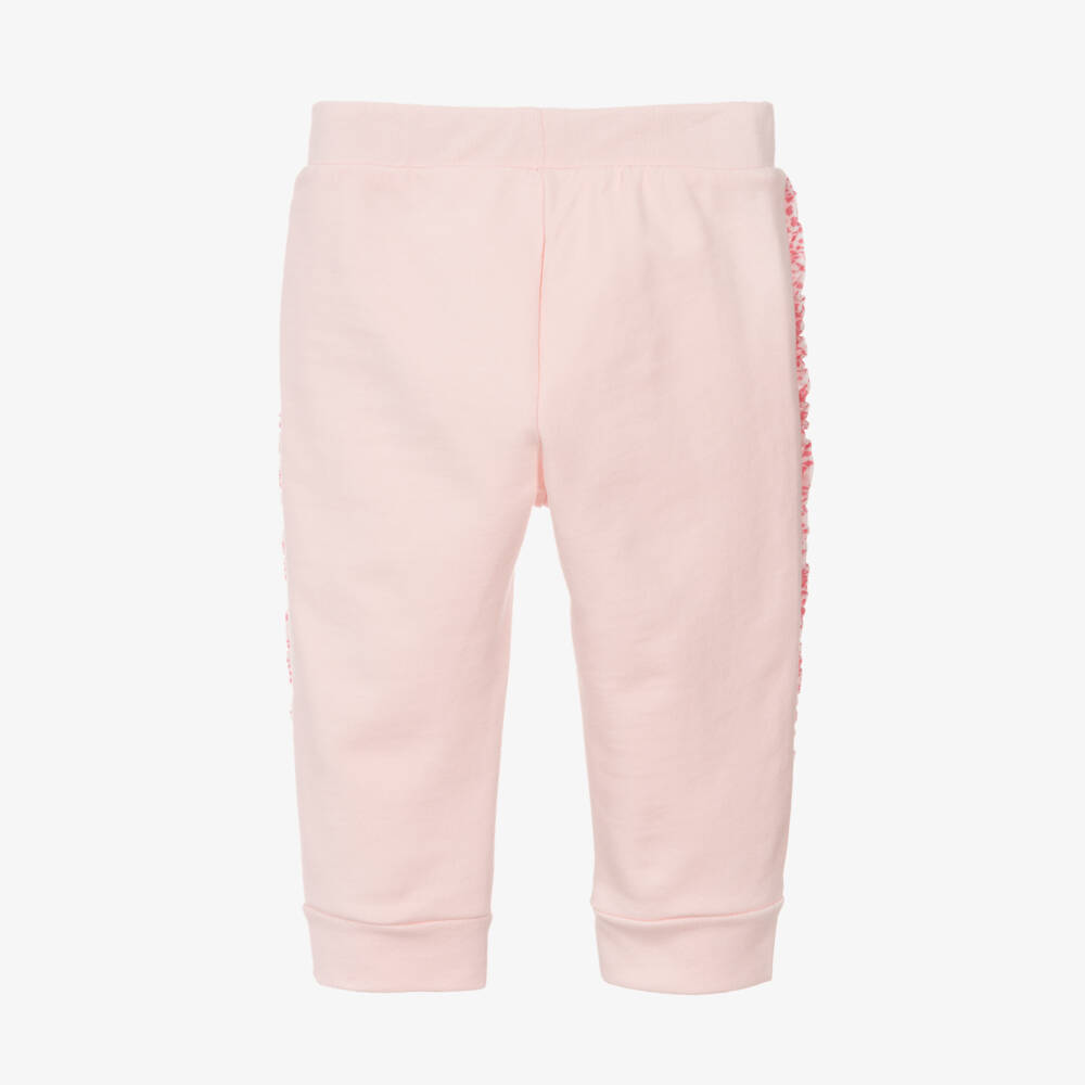 Roberto Cavalli-Girls Pink Ruffled Cotton Trousers | Childrensalon Outlet