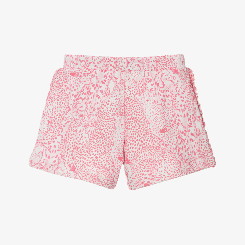 Roberto Cavalli-Girls Pink Wildcat Print Shorts | Childrensalon Outlet