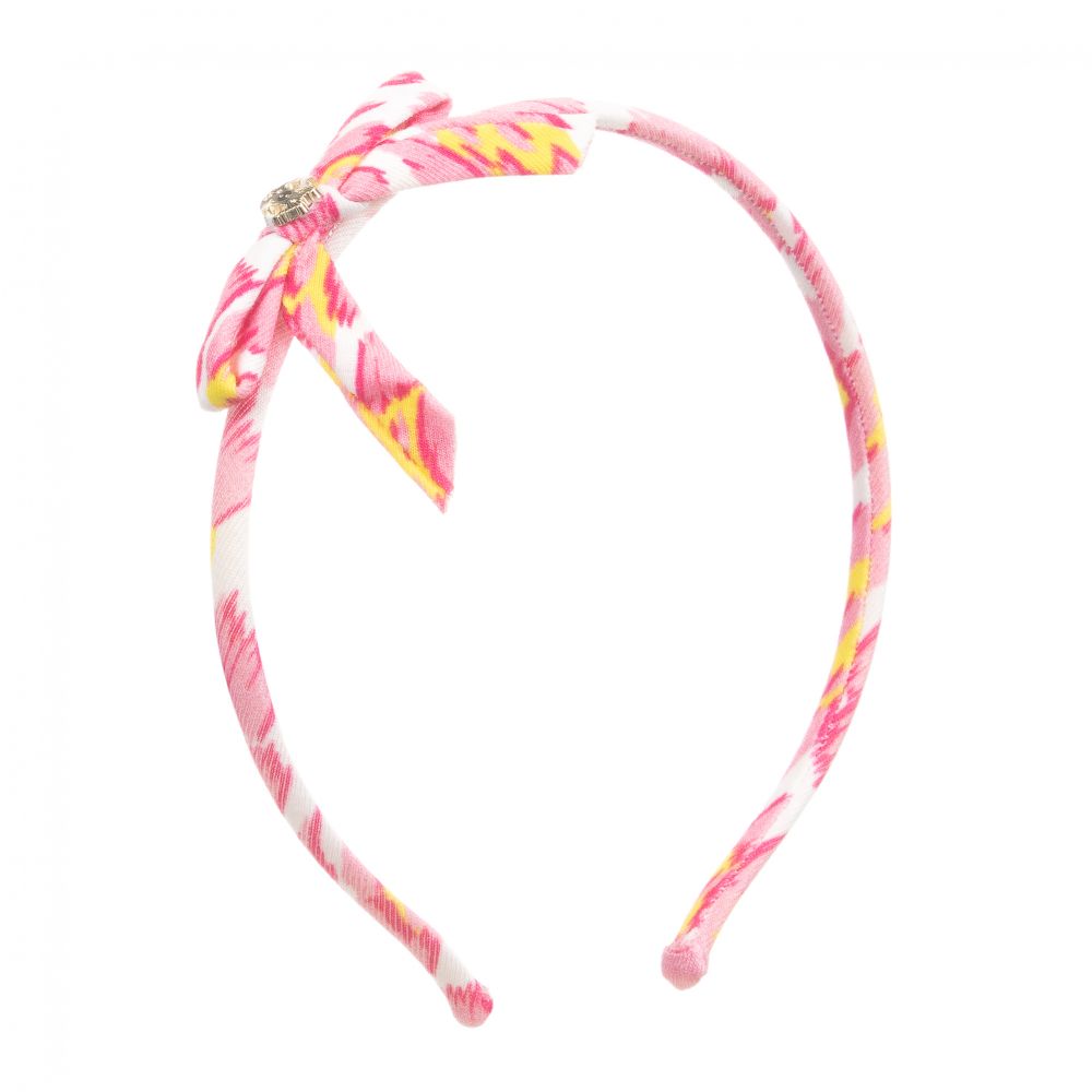 Roberto Cavalli - Girls Pink & Yellow Hairband | Childrensalon