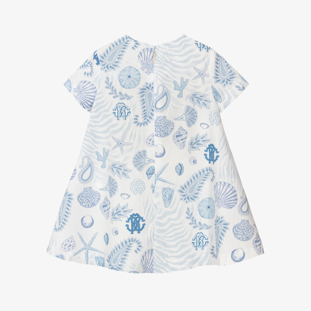 Roberto Cavalli-Girls Seashell Cotton Poplin Dress | Childrensalon Outlet
