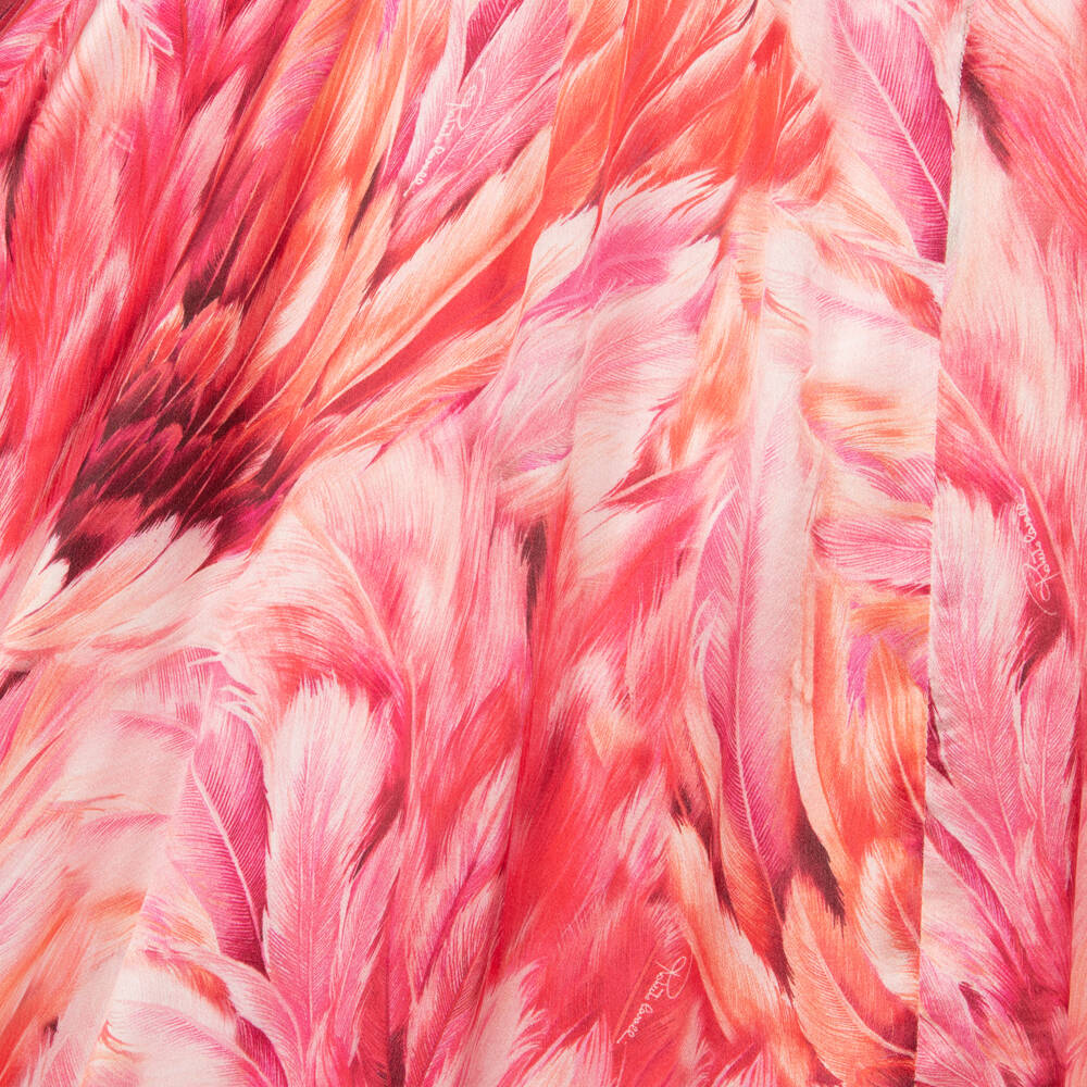 Roberto Cavalli-Girls Silk Dress with Feather Design | Childrensalon Outlet