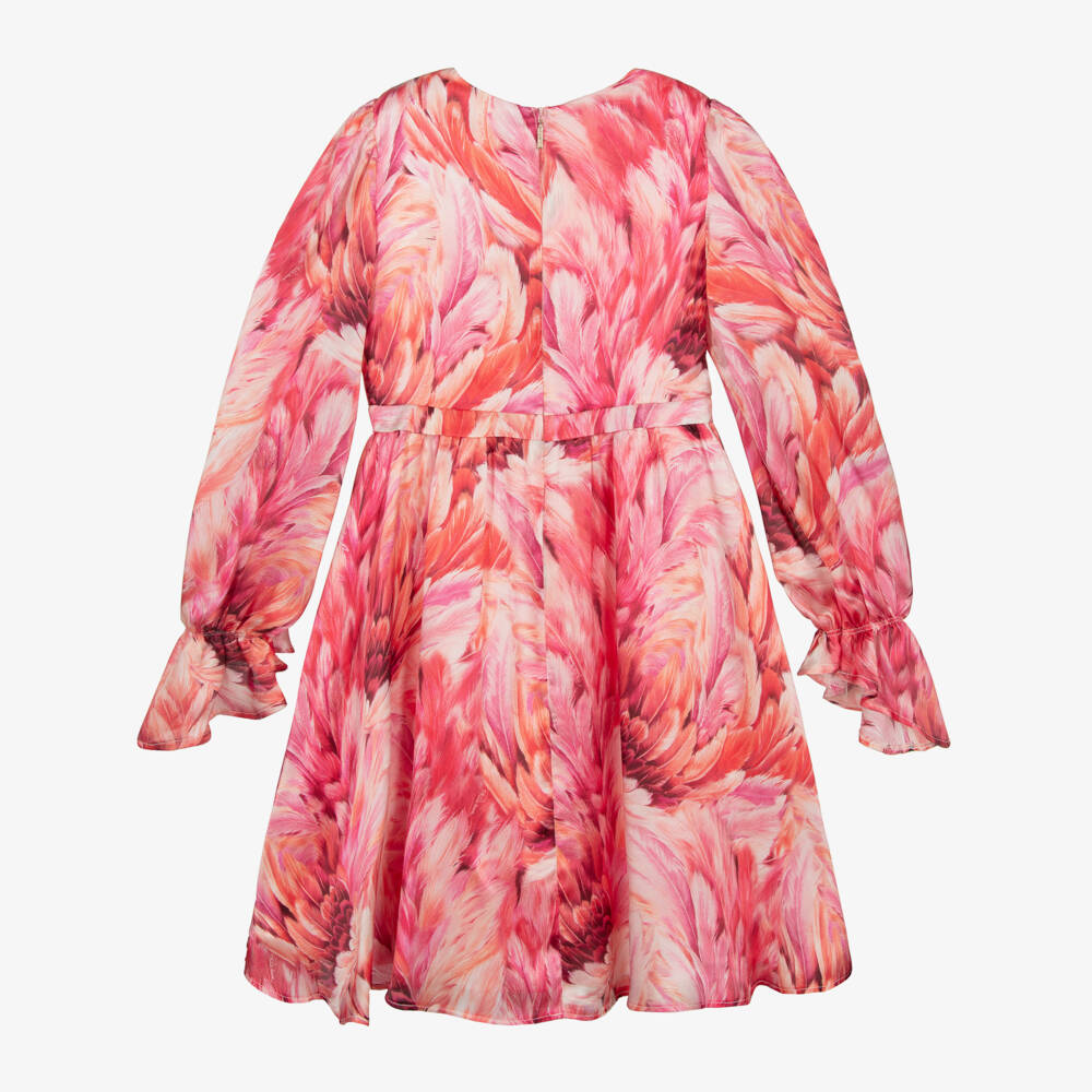 Roberto Cavalli-Girls Silk Dress with Feather Design | Childrensalon Outlet