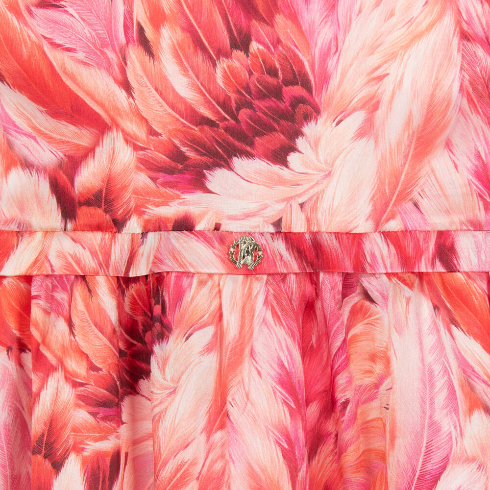 Roberto Cavalli-Girls Silk Dress with Feather Design | Childrensalon Outlet