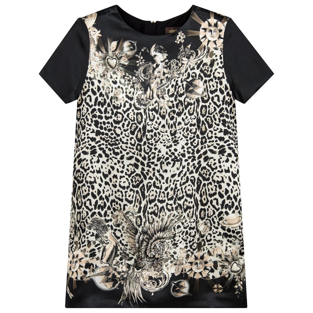 Roberto Cavalli - Girls Silk Leopard Print Dress | Childrensalon