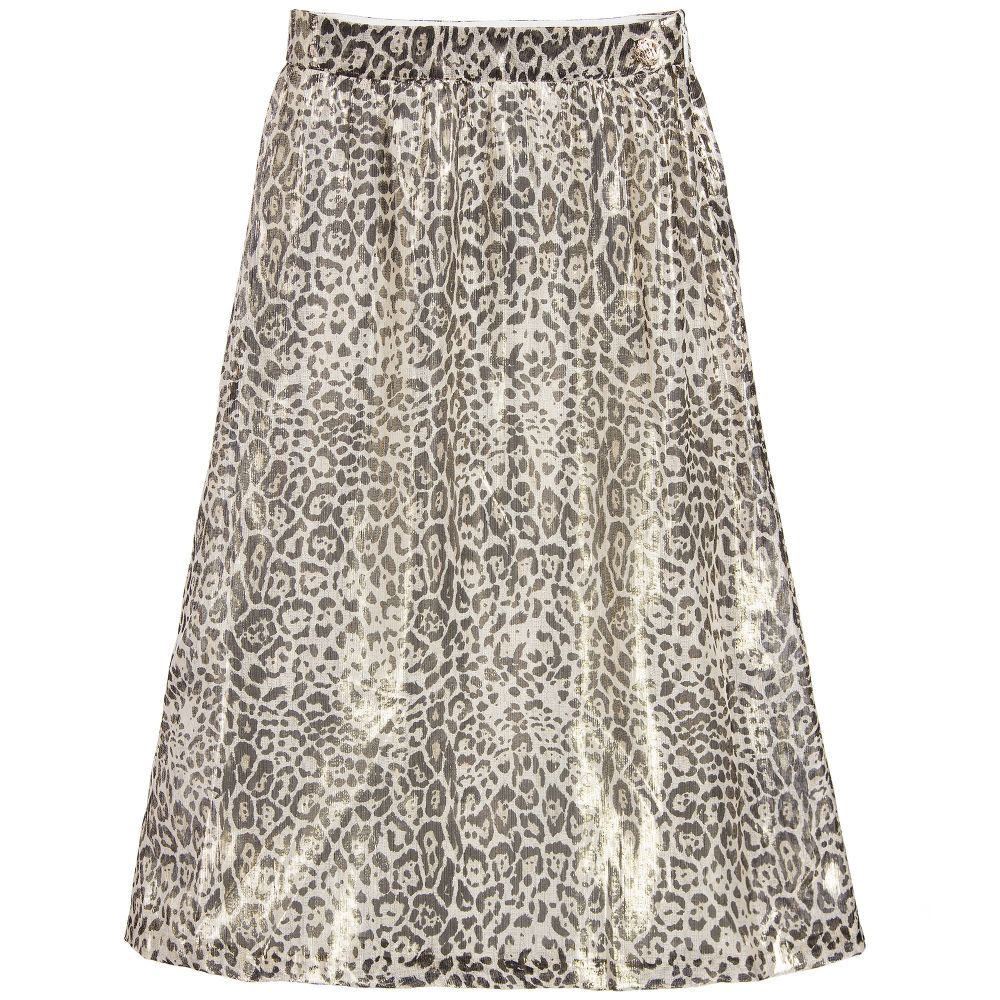 Roberto Cavalli-Girls Silk Leopard Skirt | Childrensalon Outlet