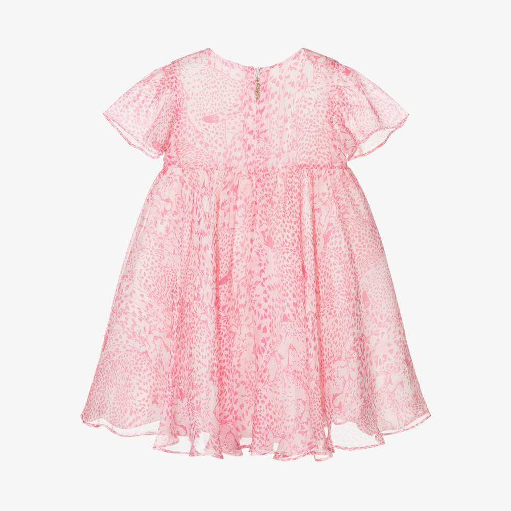 Roberto Cavalli-Girls Silk Pink Animal Print Dress | Childrensalon Outlet