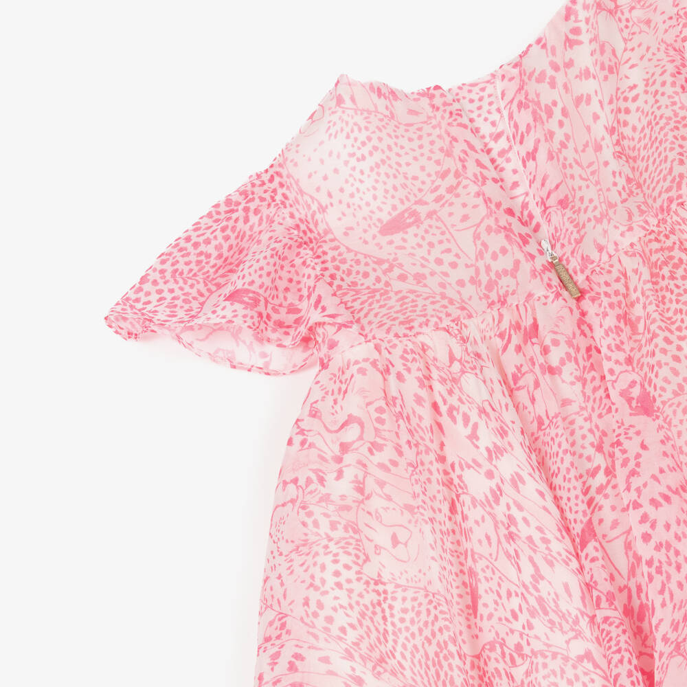 Roberto Cavalli-Girls Silk Pink Animal Print Dress | Childrensalon Outlet