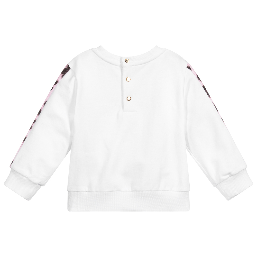 Roberto Cavalli Girls White Cotton Sweatshirt