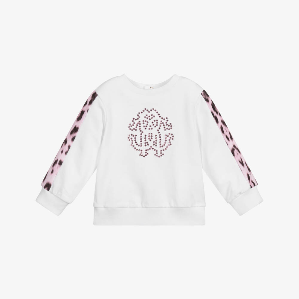 Roberto Cavalli-Girls White Cotton Sweatshirt | Childrensalon Outlet