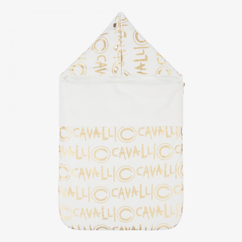 Roberto Cavalli - Кремовый конверт с золотистым узором (72см) | Childrensalon