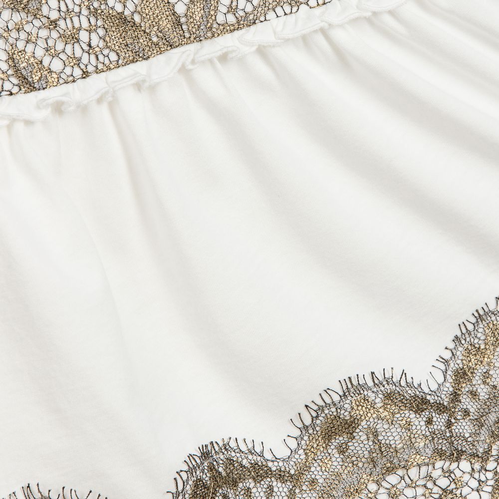 Roberto Cavalli-Ivory Jersey & Lace Dress | Childrensalon Outlet