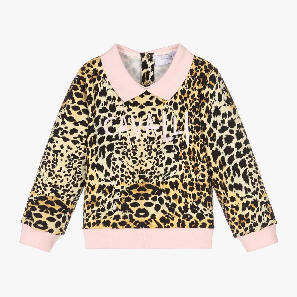 Roberto Cavalli-Хлопковый свитшот с леопардовым принтом | Childrensalon Outlet