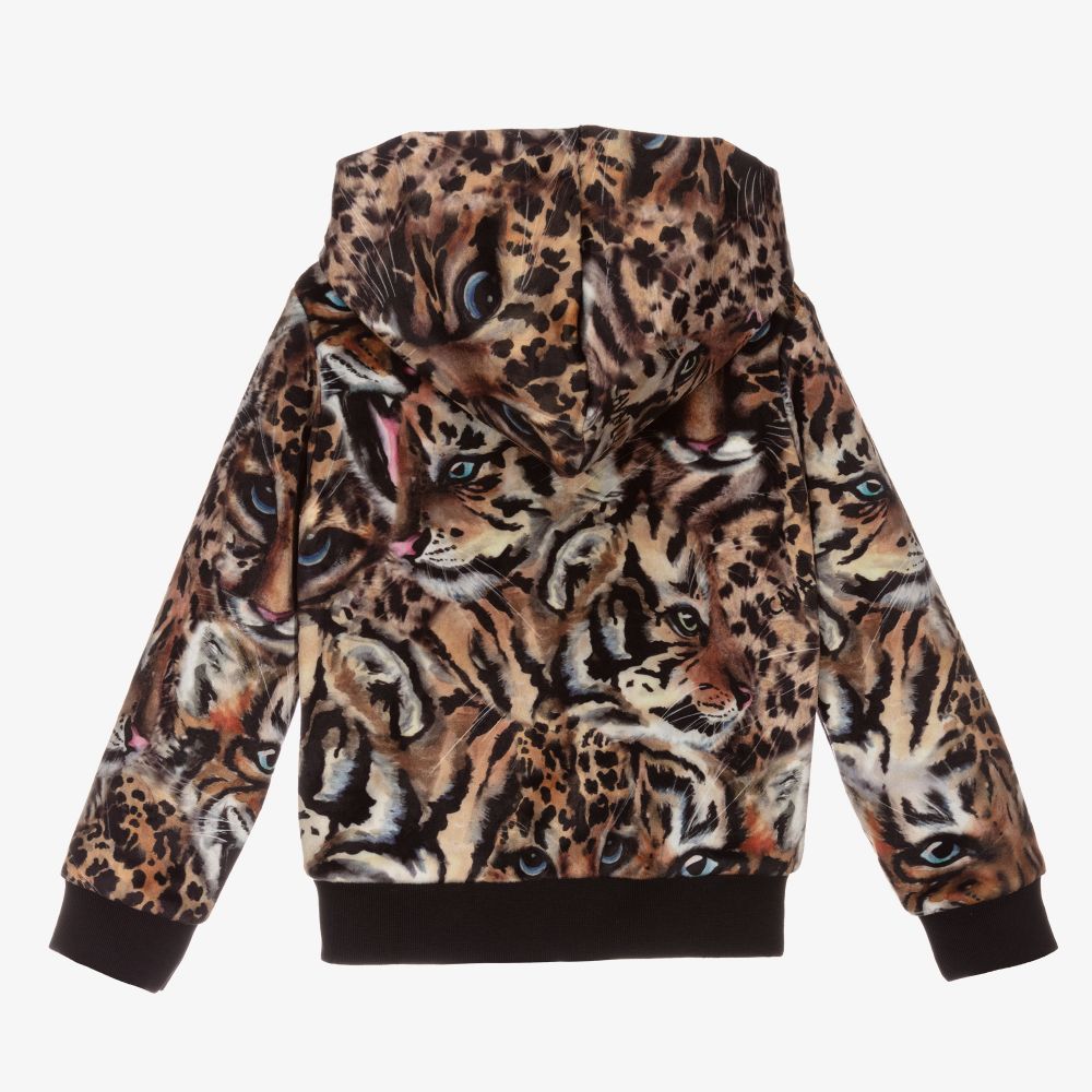 CLASS roberto cavalli ベロア　ジャケット Roberto Cavalli - Leopard Velour Zip-Up Top | Childrensalon